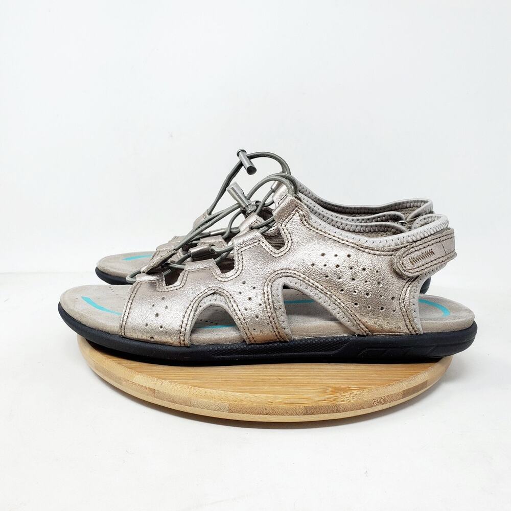 Ecco Metallic Sandals with Adjustable Straps